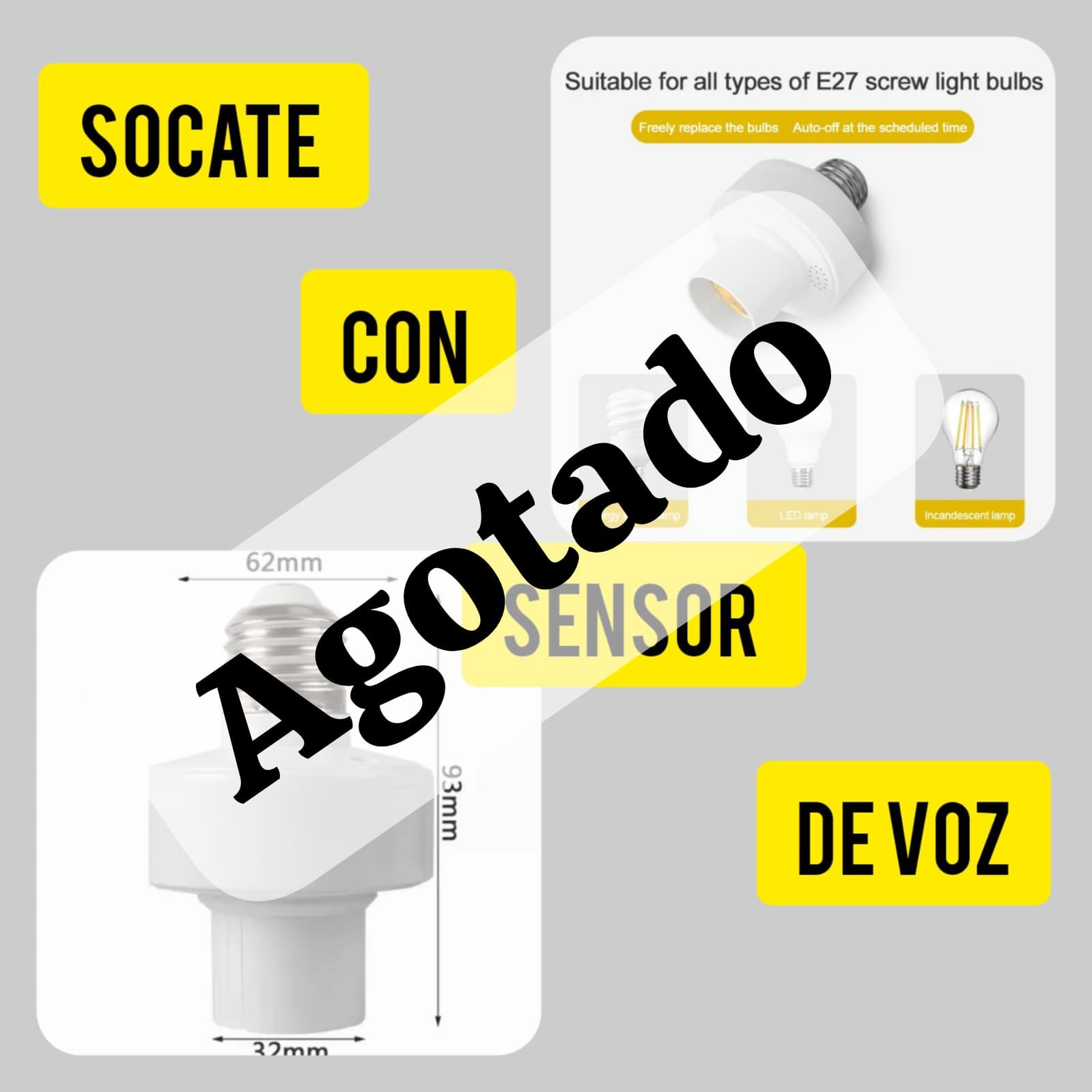 PAQ DE 2 SOCKET CON SENSOR DE VOZ