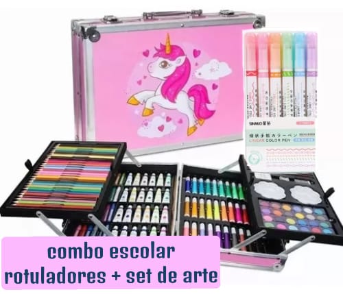 COMBO ESCOLAR ROTULADORES + SET DE ARTE de 145 piezas