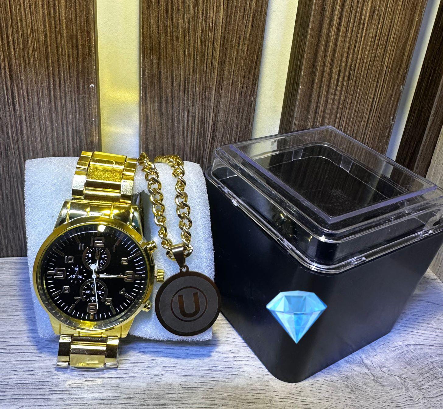 CONJUNTO DE 2 PIEZAS,RELOJ DE PULSERA + CADENA DE TU EQUIPO