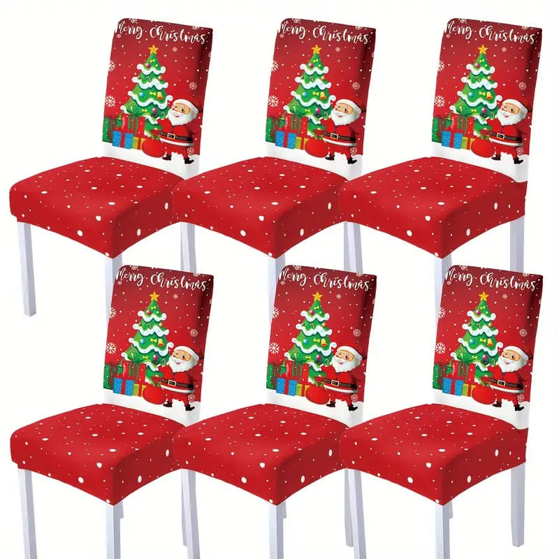 SET FUNDAS DE SILLA NAVIDEÑAS X 6Pzs