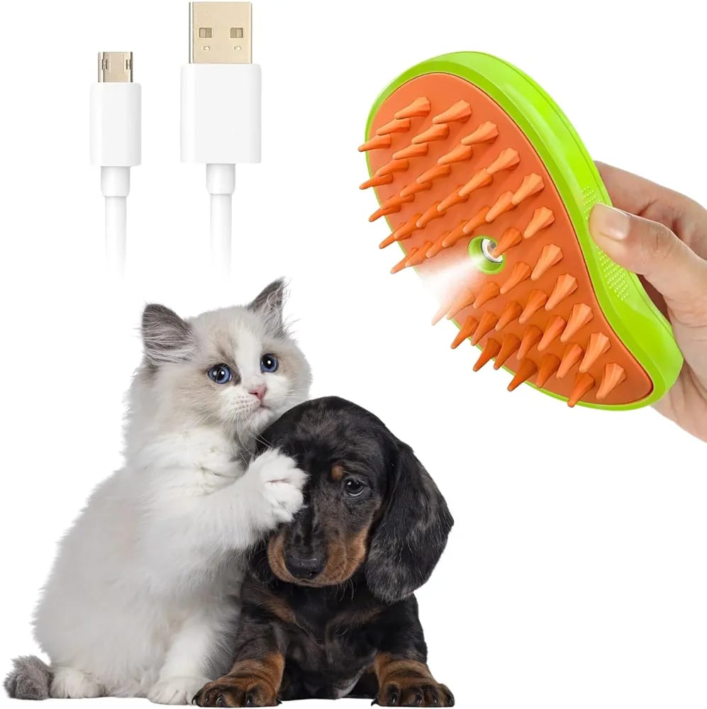 CEPILLO DE VAPOR PARA GATOS Y PERROS NUEVO CEPILLO MULTIFUNCIONAL 3 EN 1